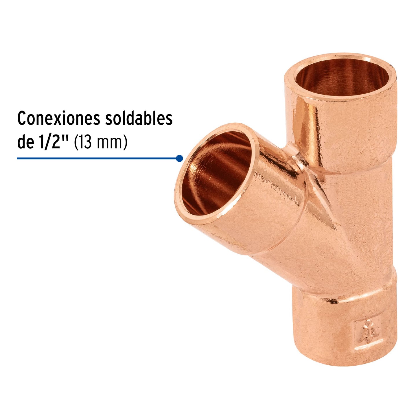 Yee sencilla de cobre 1/2', Foset CC-801 48892 MM00