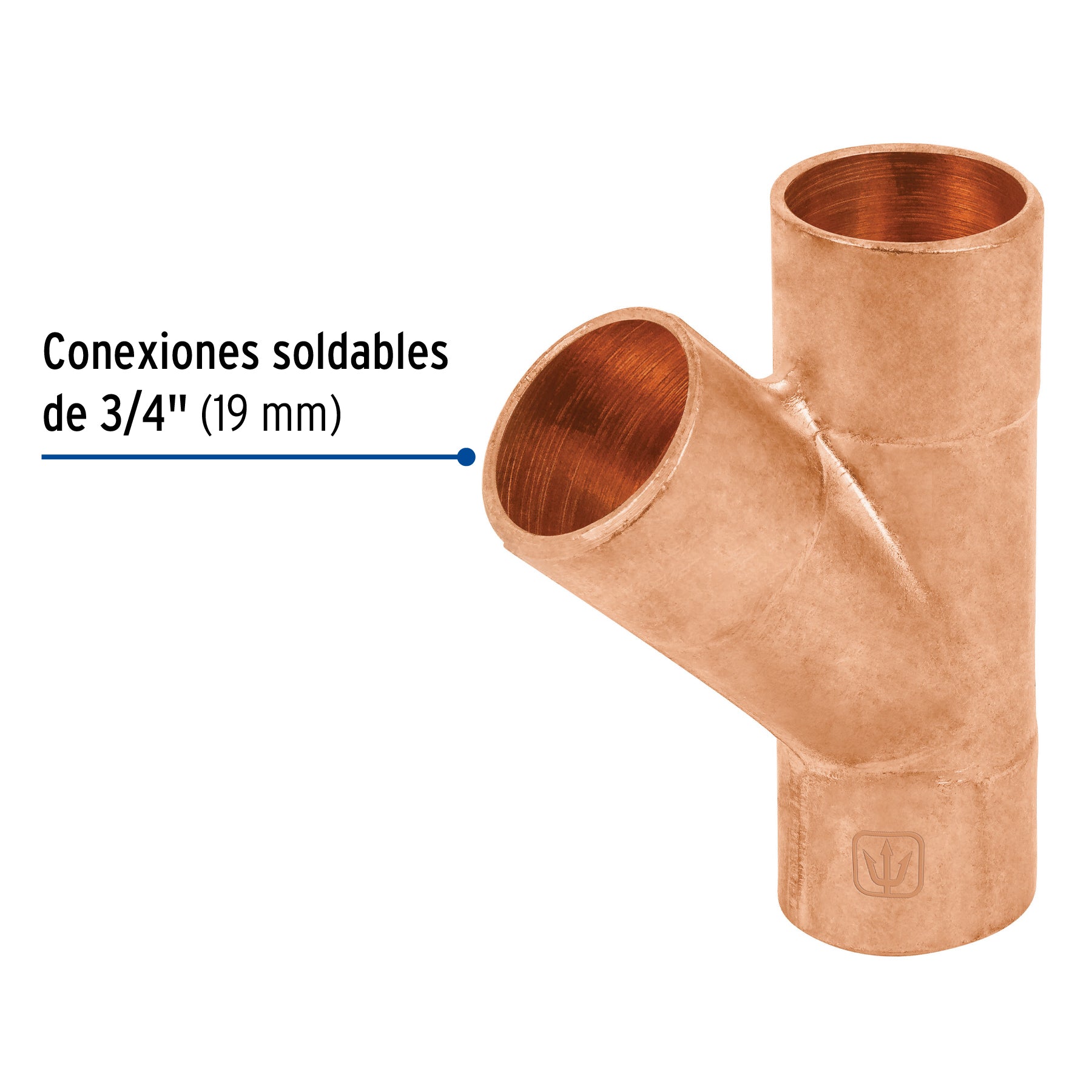 Yee sencilla de cobre 3/4', Foset CC-802 48893 MM00