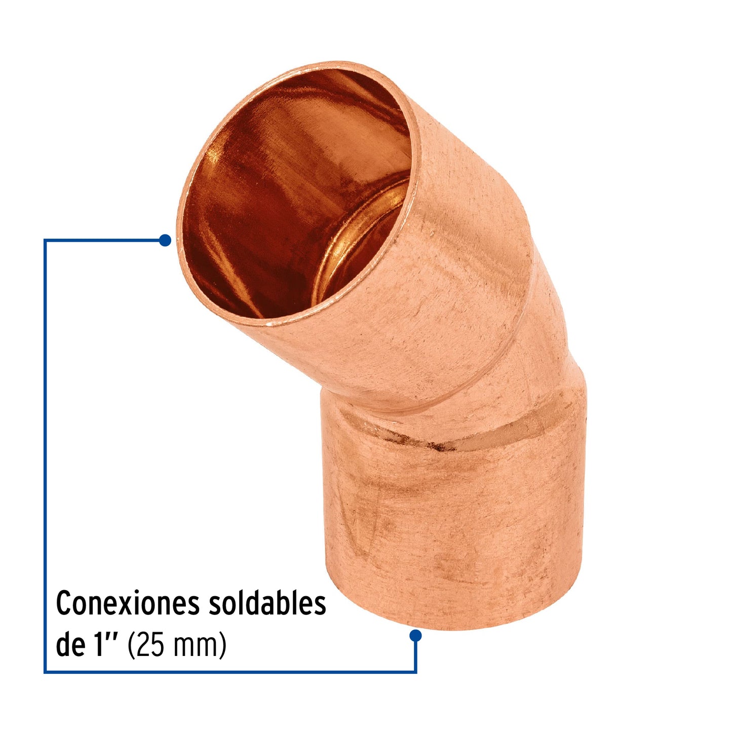 Codo de cobre 45° de 1', Foset Basic CC-863B 47636 MM1