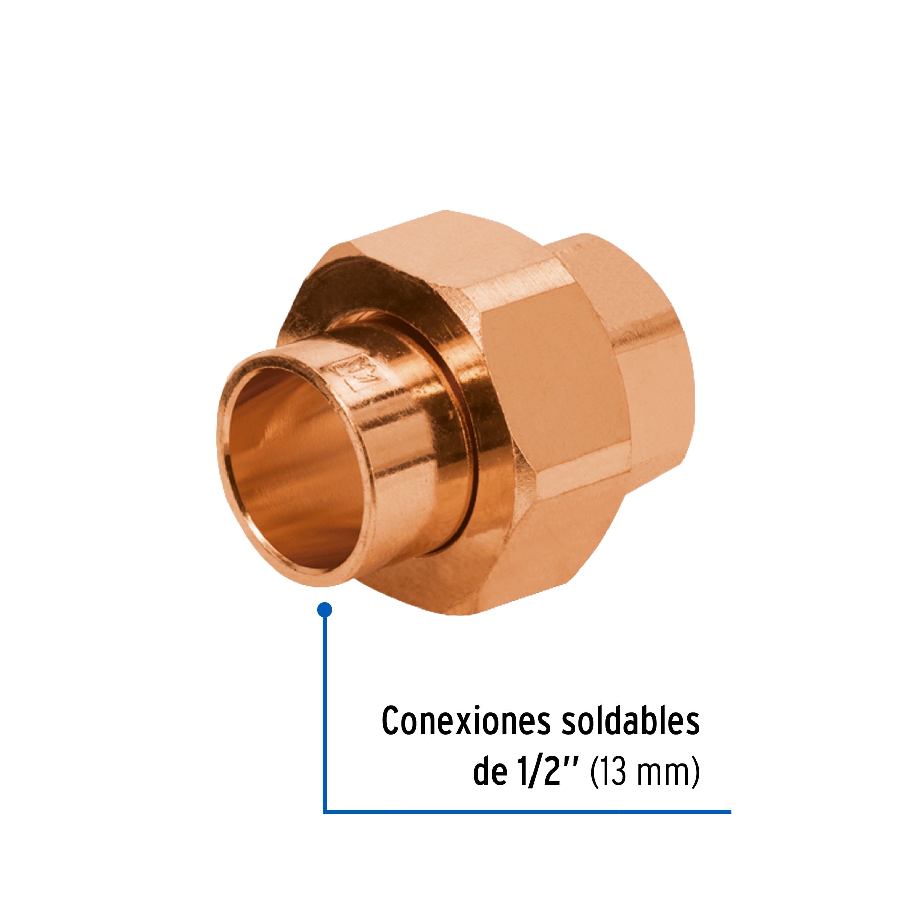 Tuerca unión de cobre de 1/2', Foset Basic CC-971B 47622 MM1