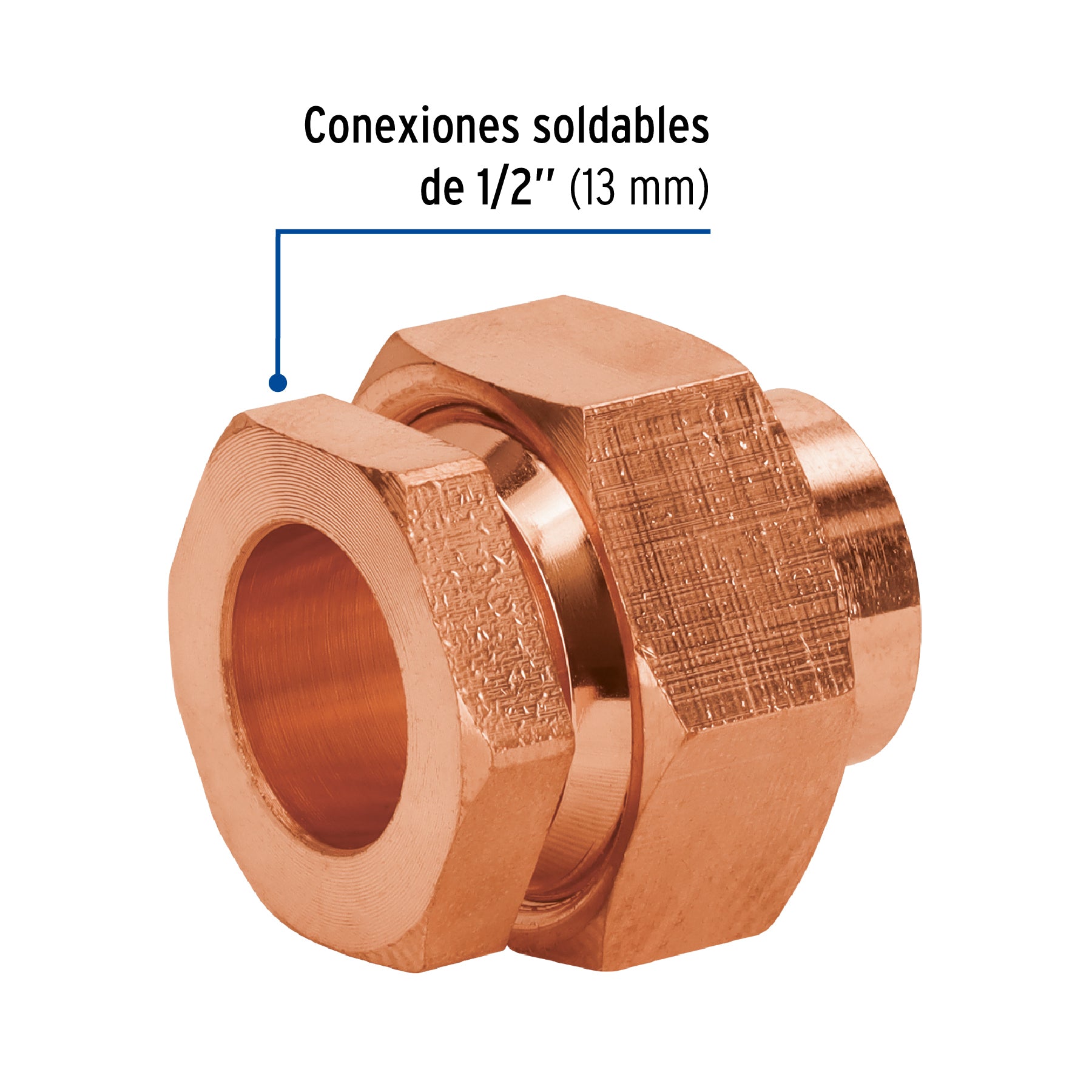 Tuerca unión de latón cobrizado 1/2', Foset CC-971 49659 MM00