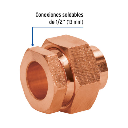 Tuerca unión de latón cobrizado 1/2', Foset CC-971 49659 MM00