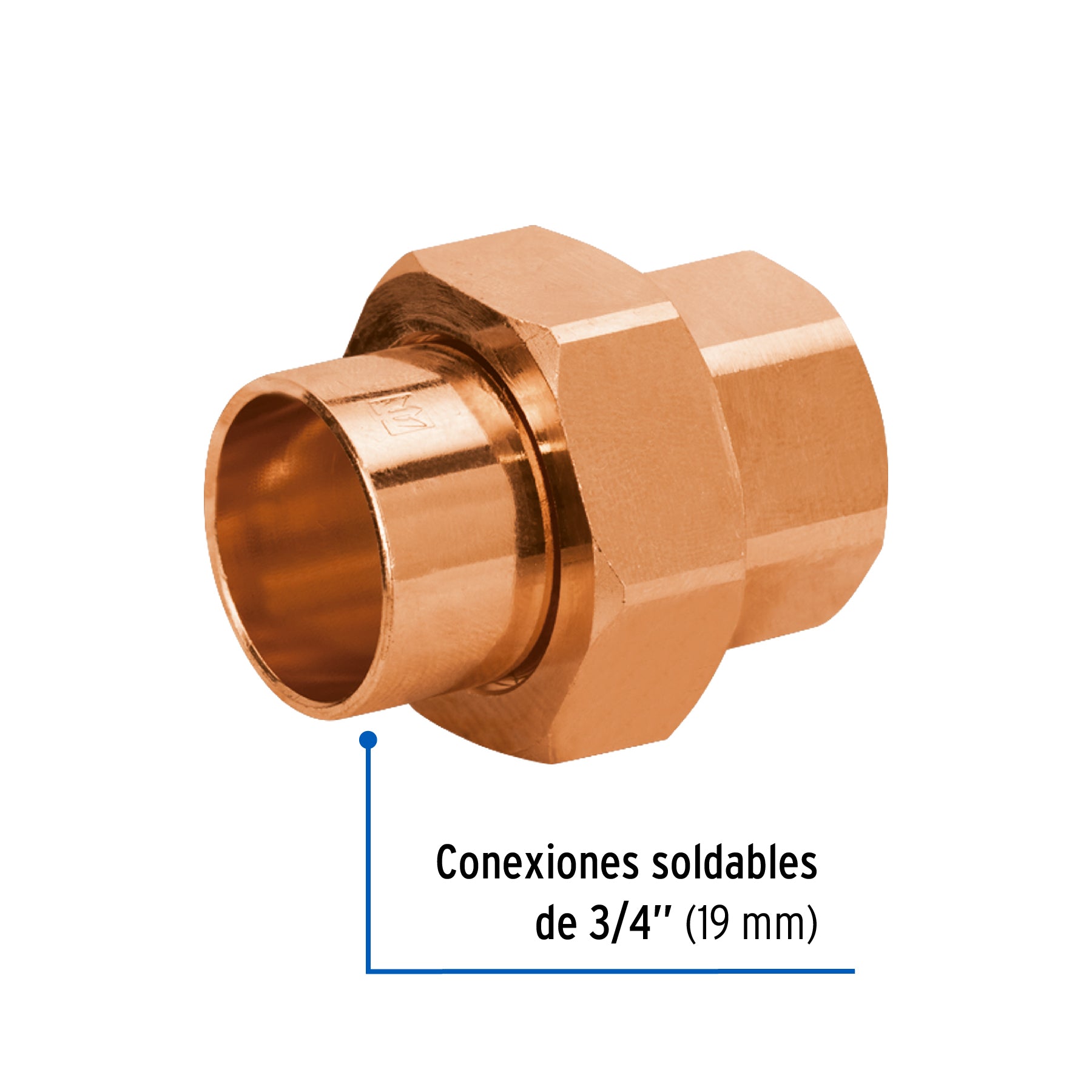 Tuerca unión de cobre de 3/4', Foset Basic CC-972B 47623 MM1