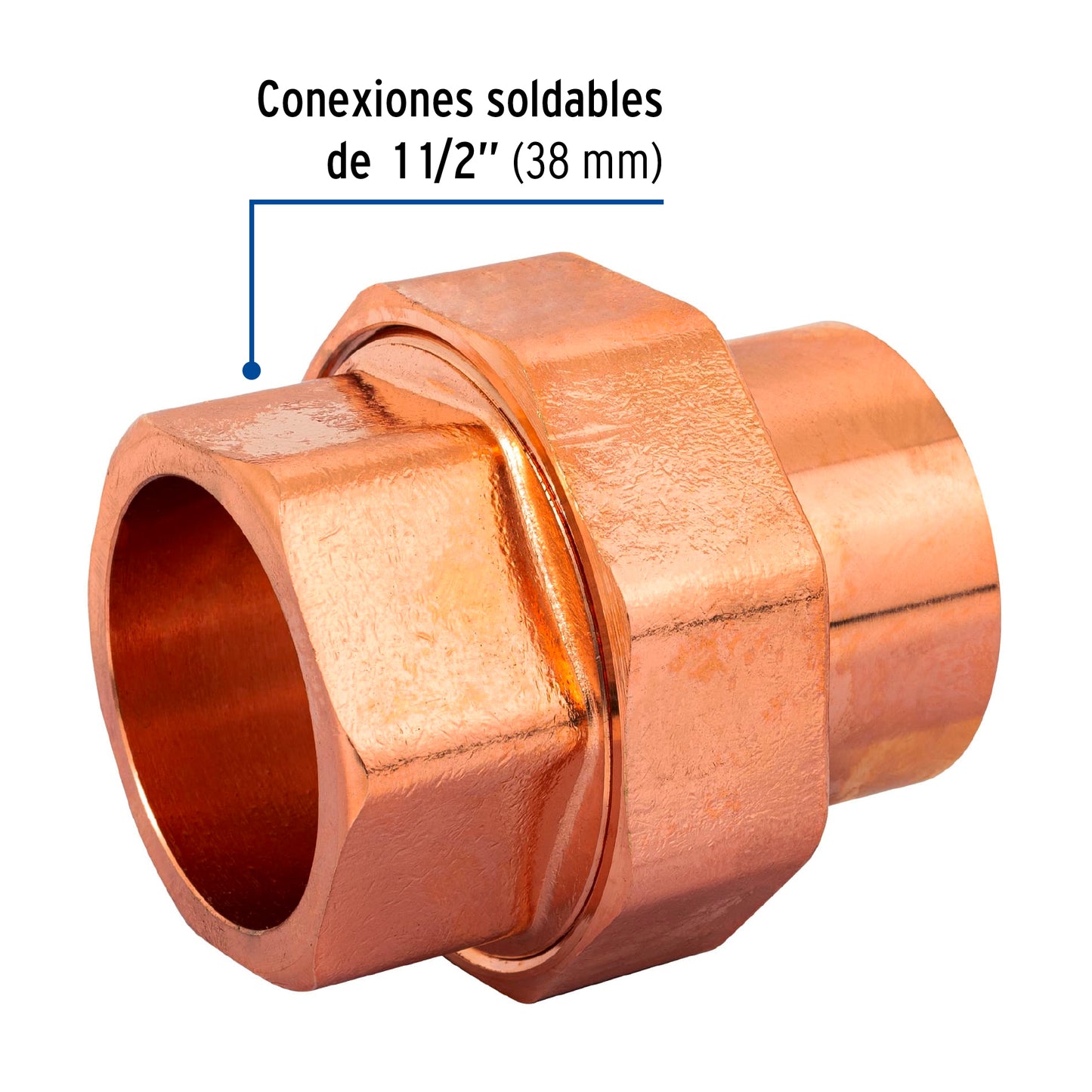 Tuerca unión de latón cobrizado 1-1/2', Foset CC-975 48902 MM00