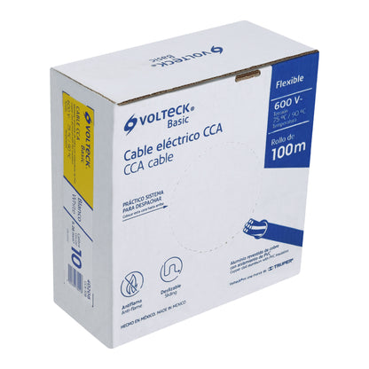 Rollo de 100 metros de cable THW CCA 10 AWG blanco, Basic CCA-10B 40208 MM1