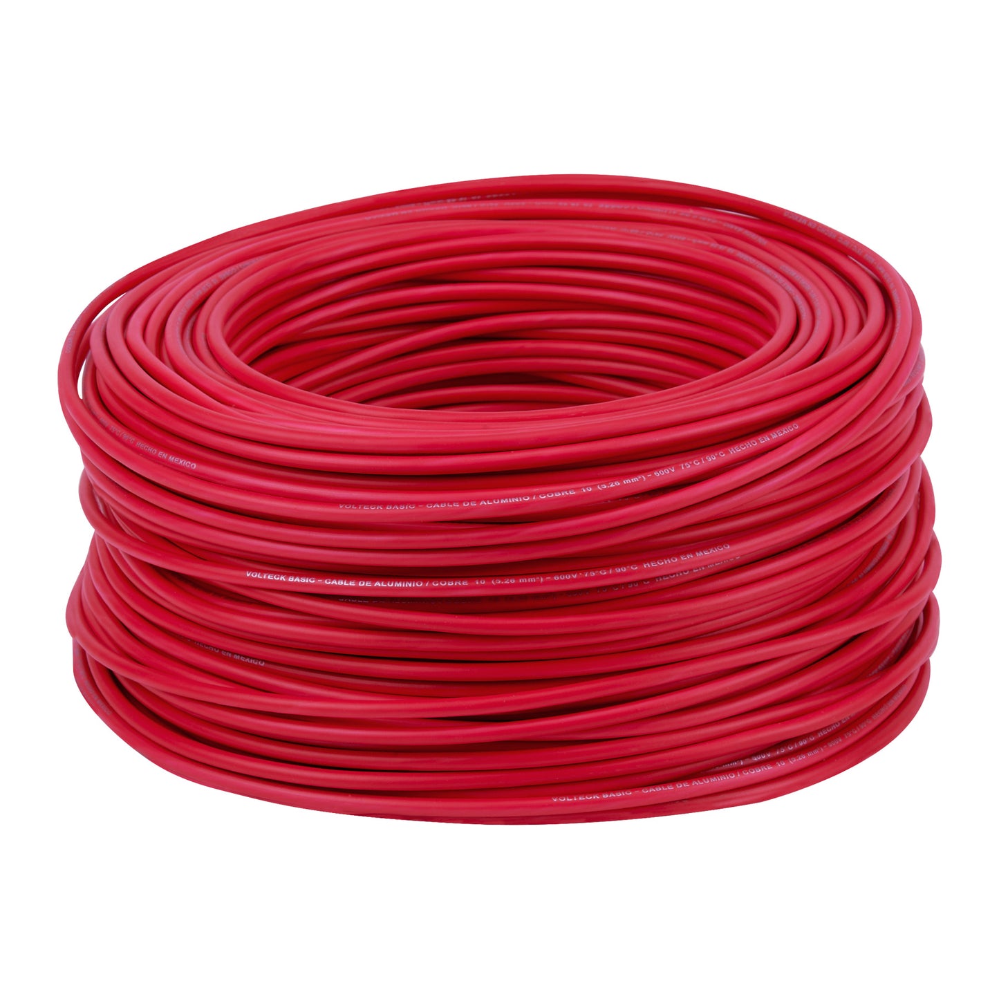 Rollo de 100 metros de cable THW CCA 10 AWG rojo, Basic CCA-10R 40210 MM1