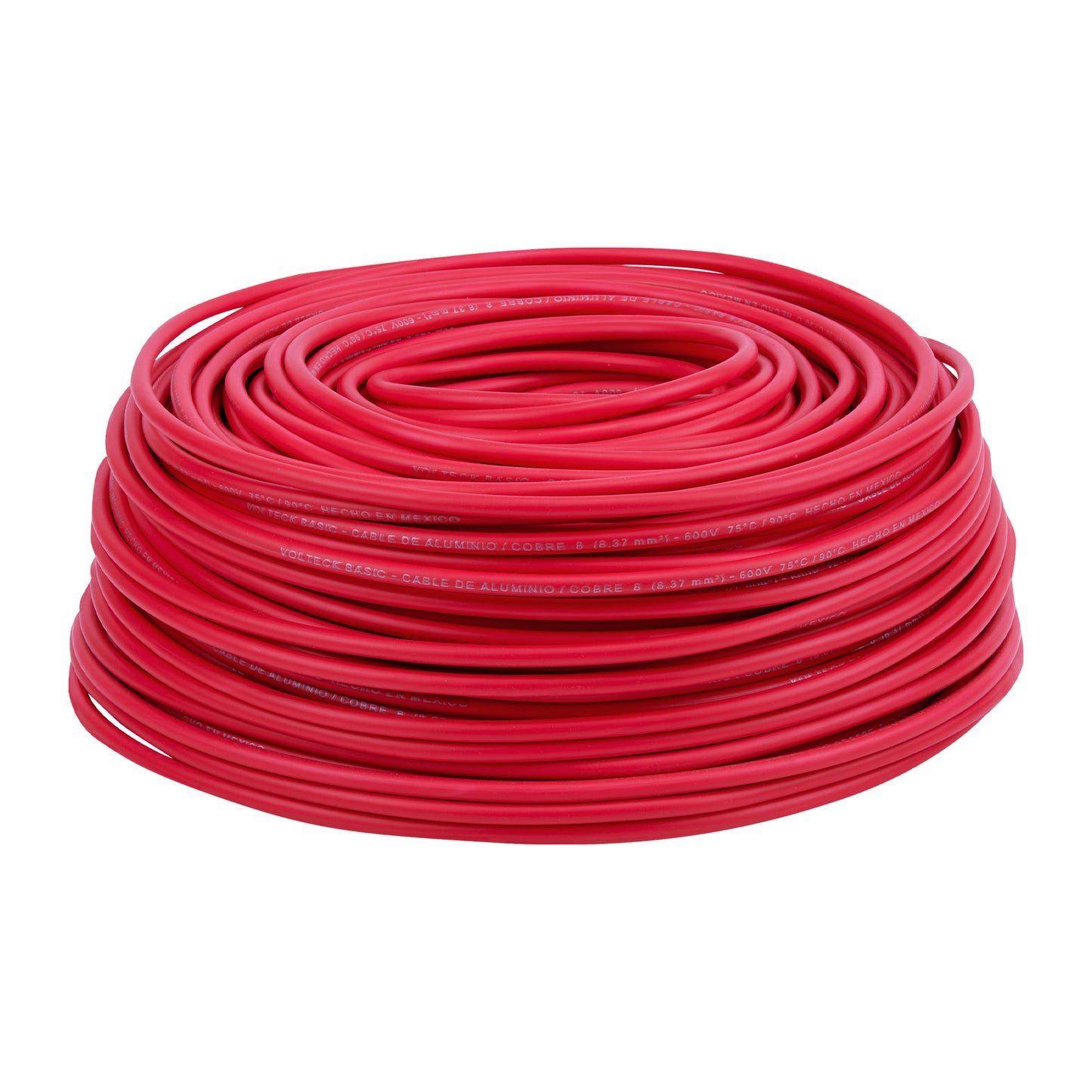 Rollo de 100 metros de cable THW CCA 12 AWG rojo, Basic CCA-12R 40214 MM1