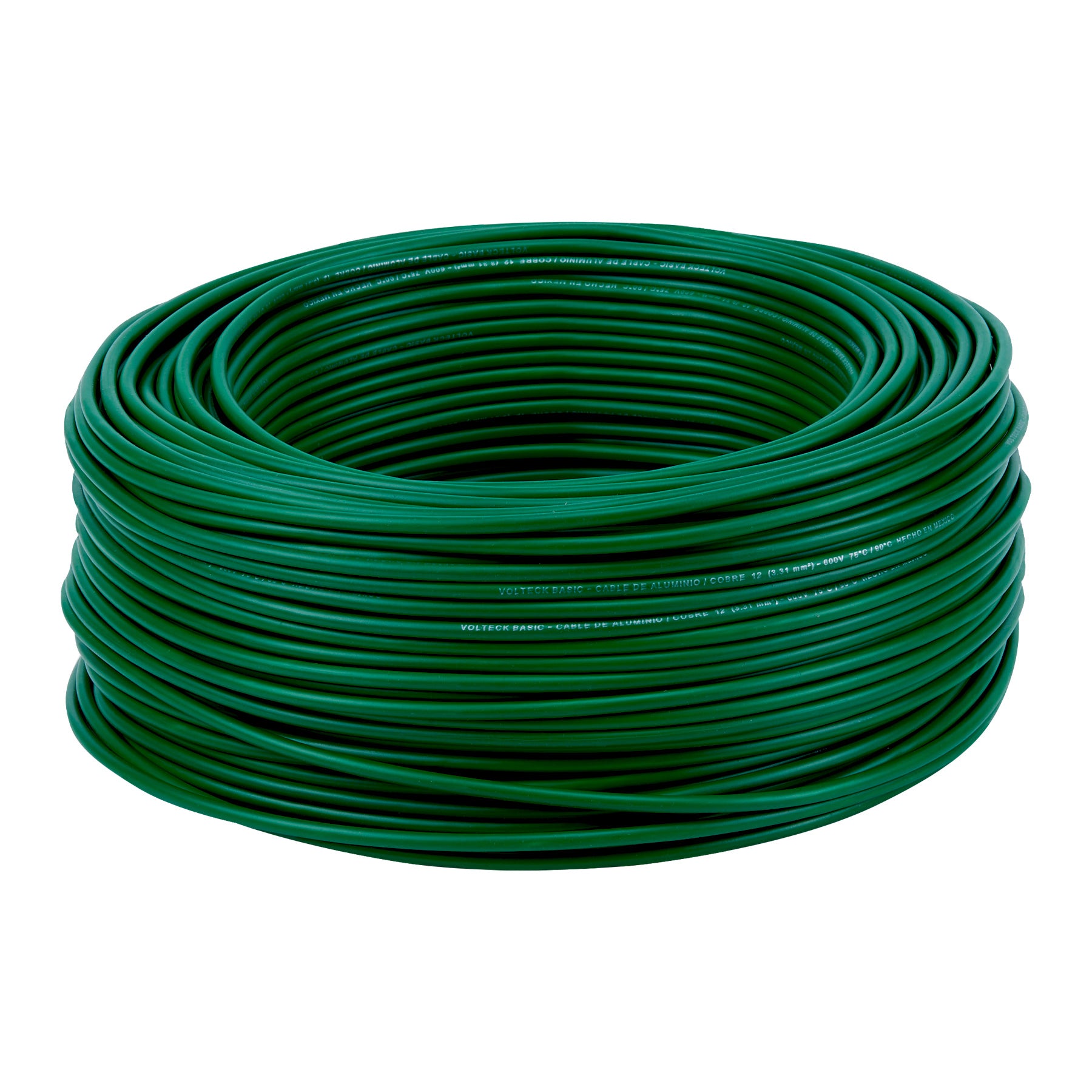 Rollo de 100 metros de cable THW CCA 12 AWG verde, Basic CCA-12V 40215 MM1