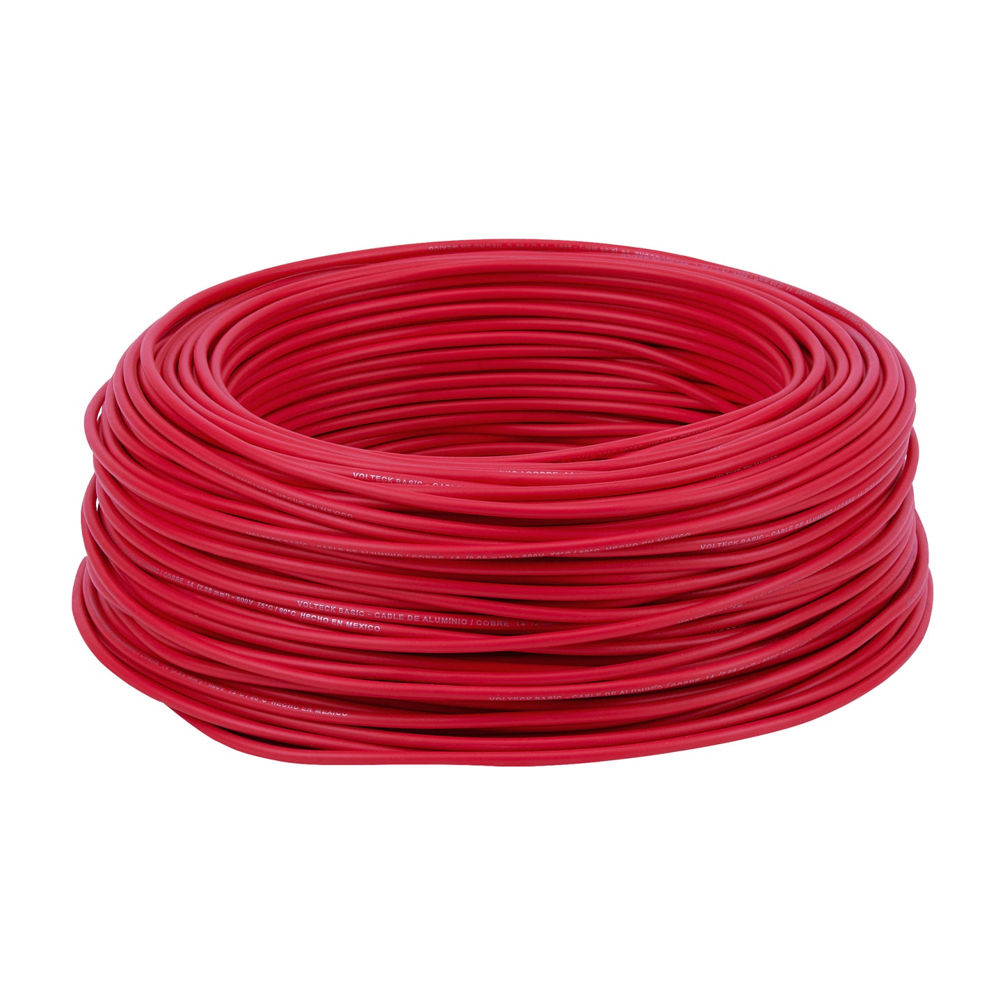 Rollo de 100 metros de cable THW CCA 14 AWG rojo, Basic CCA-14R 40218 MM1