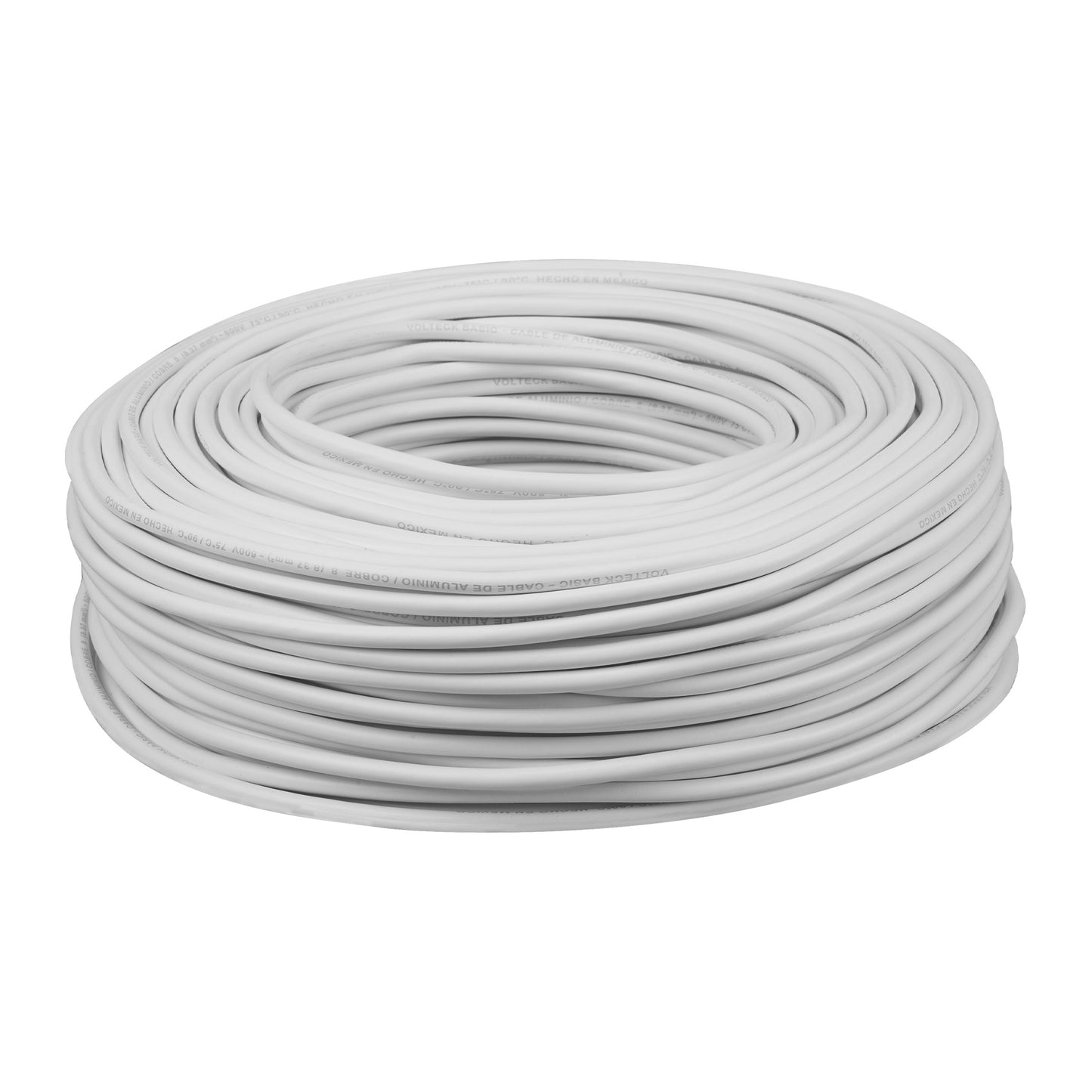 Rollo de 100 metros de cable THW CCA 8 AWG blanco, Basic CCA-8B 40204 MM1