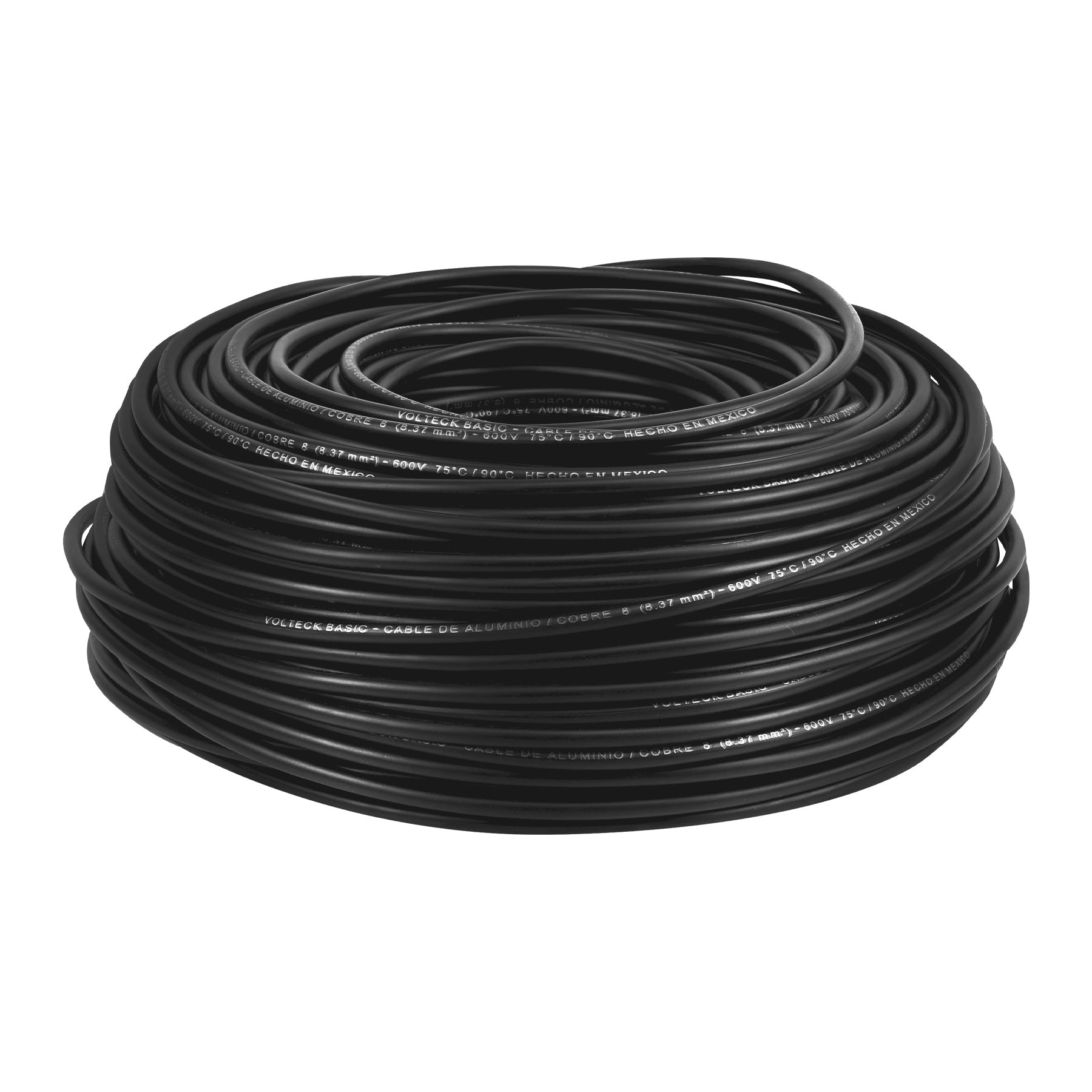 Rollo de 100 metros de cable THW CCA 8 AWG negro, Basic CCA-8N 40205 MM1