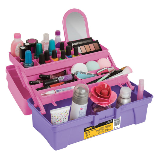 Caja cosmetiquera 14', rosa/morado, Pretul CCO-14RP 25052 MM00