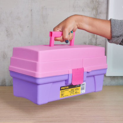 Caja cosmetiquera 14', rosa/morado, Pretul CCO-14RP 25052 MM00