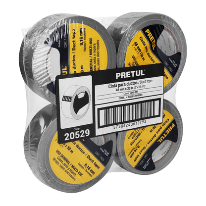 Cinta para ducto 30m x 48mm, espesor 0.16mm, Pretul CDU-30P 20529 MM00