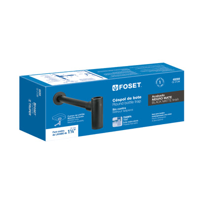 Céspol de bote minimalista 1 1/4', negro, para lavabo, Foset CE-212M 48269 MM00