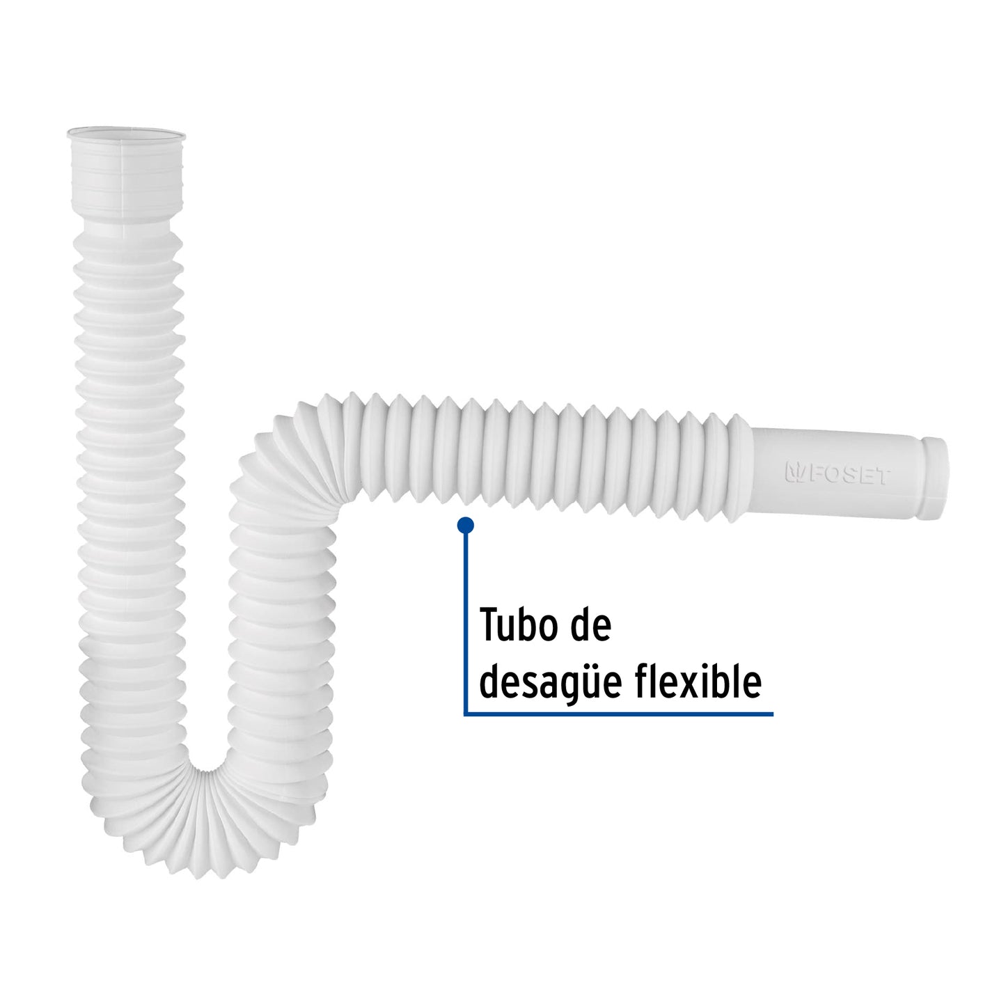 Céspol flexible, polietileno blanco, para lavabo y fregadero CE-232 49509 MM00