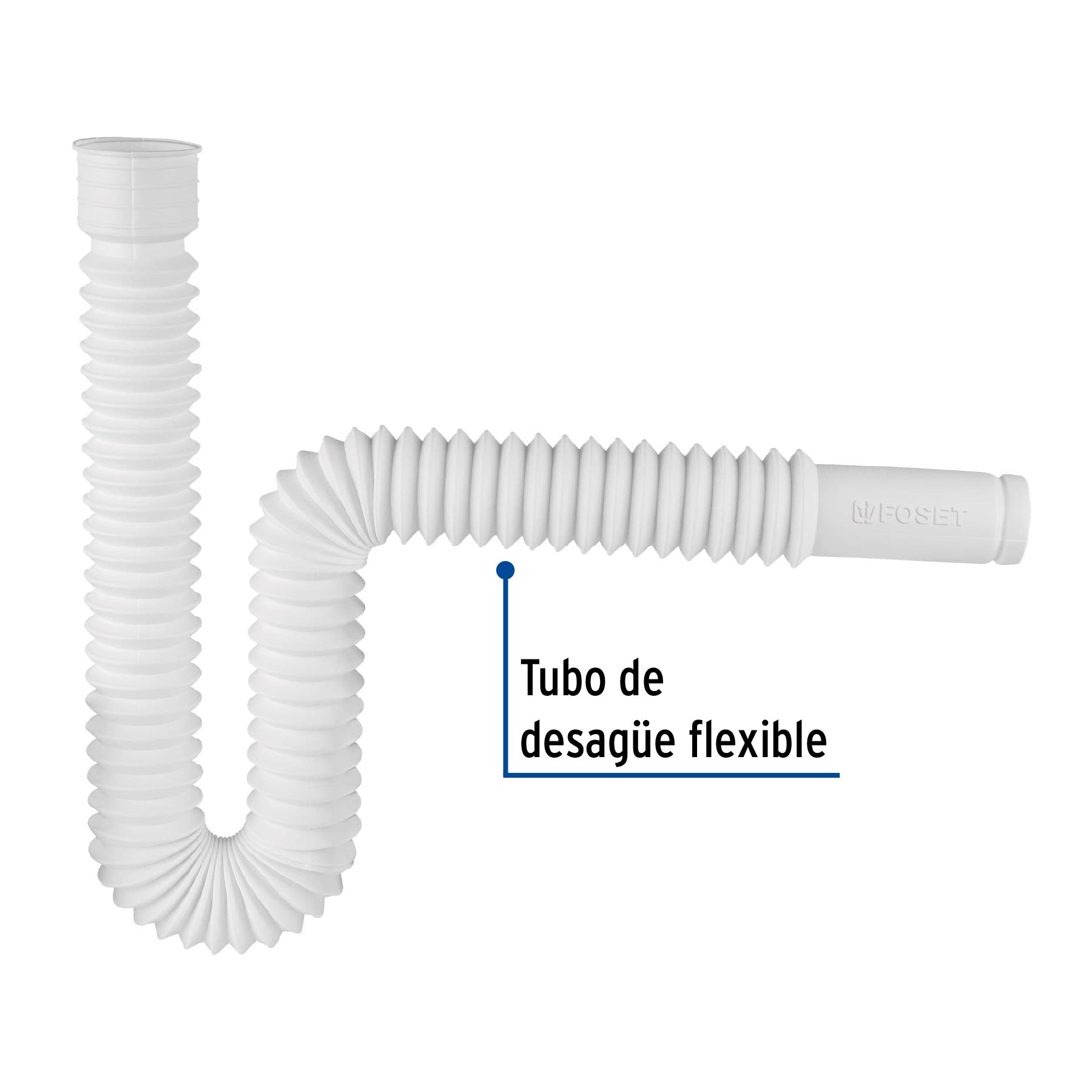 Céspol flexible, polietileno blanco, para lavabo y fregadero CE-232 49509 MM00