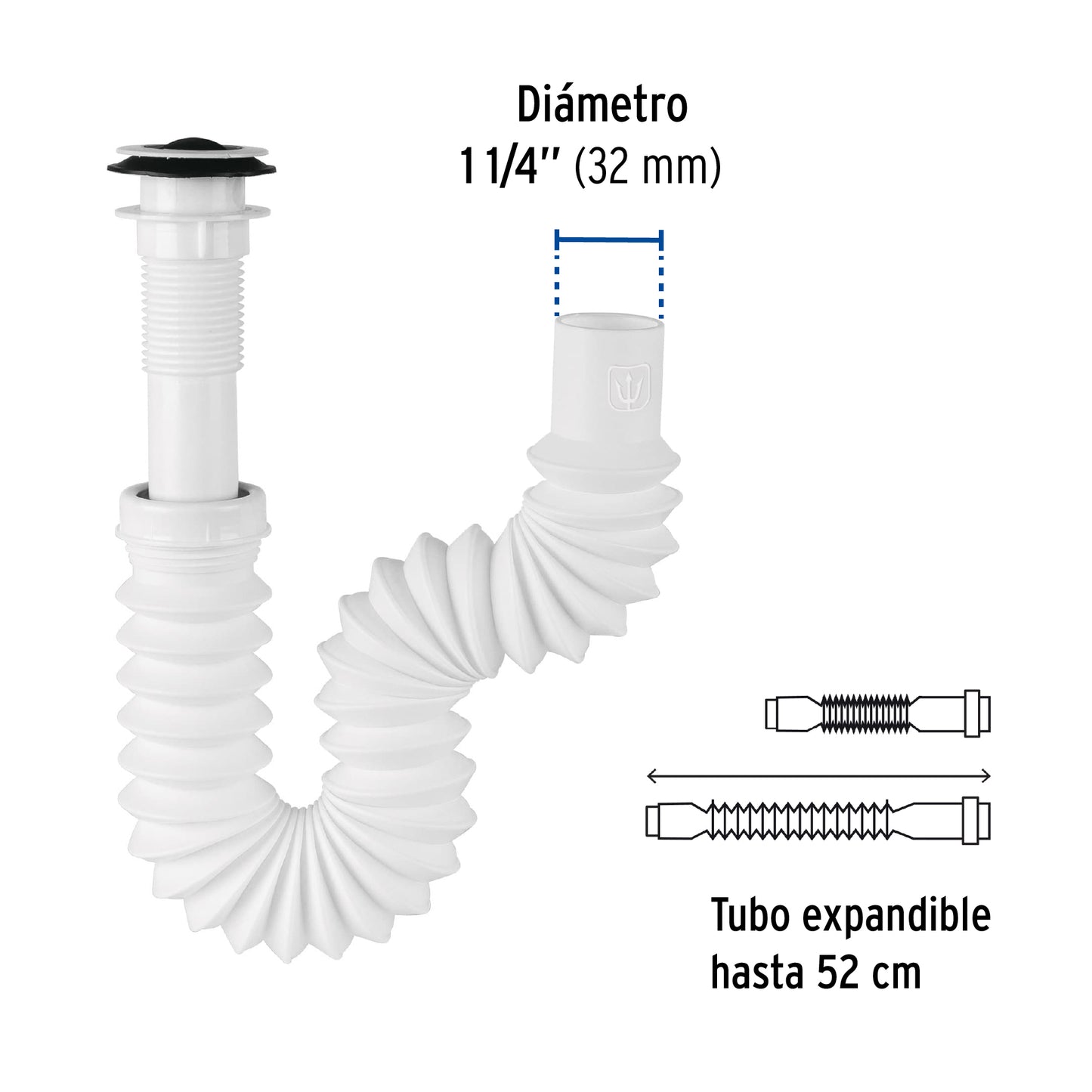 Céspol flexible 1-1/4', contra, polipropileno, para lavabo CE-235 49365 MM00