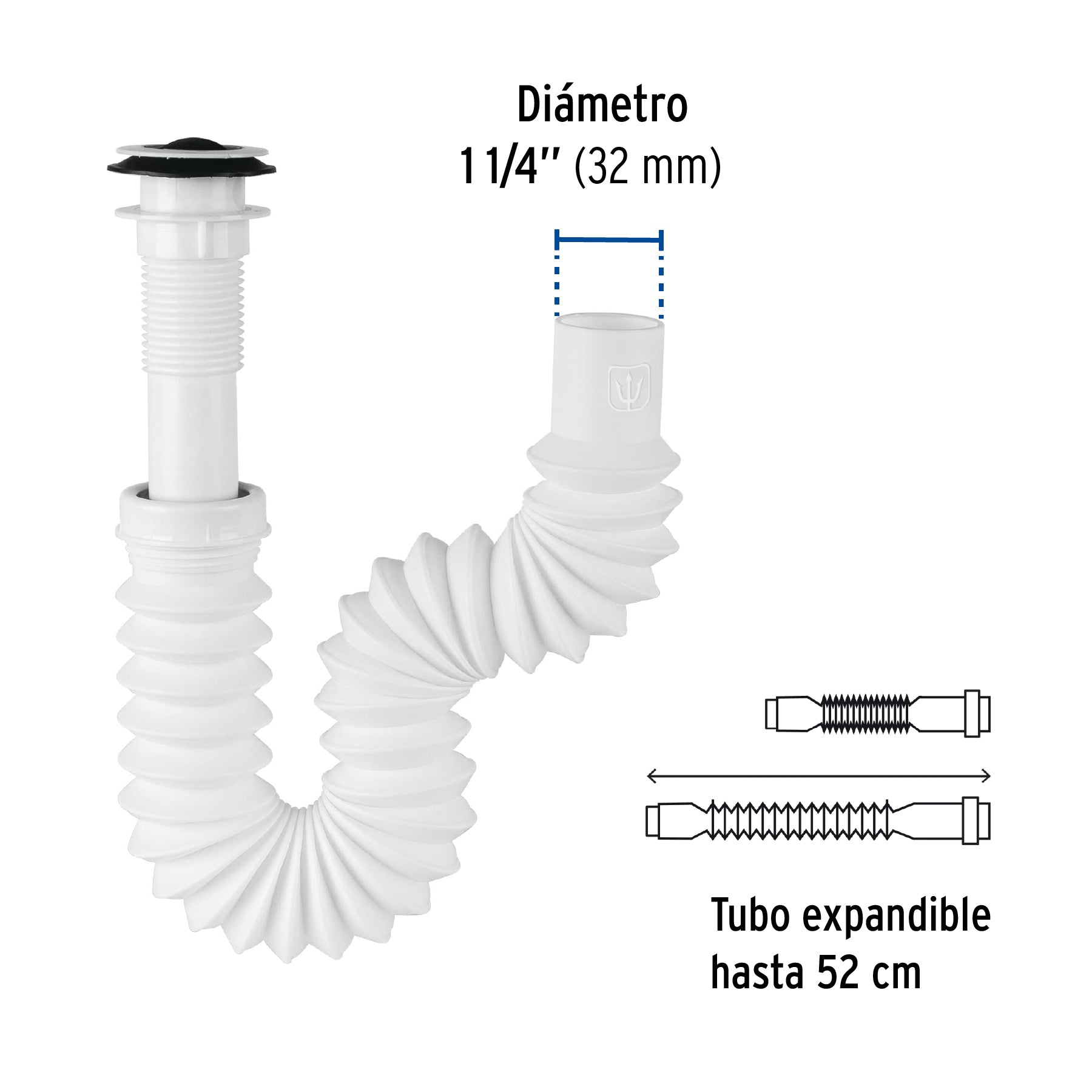 Céspol flexible 1-1/4', contra, polipropileno, para lavabo CE-235 49365 MM00