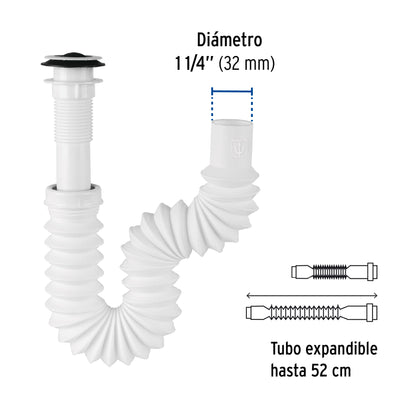 Céspol flexible 1-1/4', contra, polipropileno, para lavabo CE-235 49365 MM00