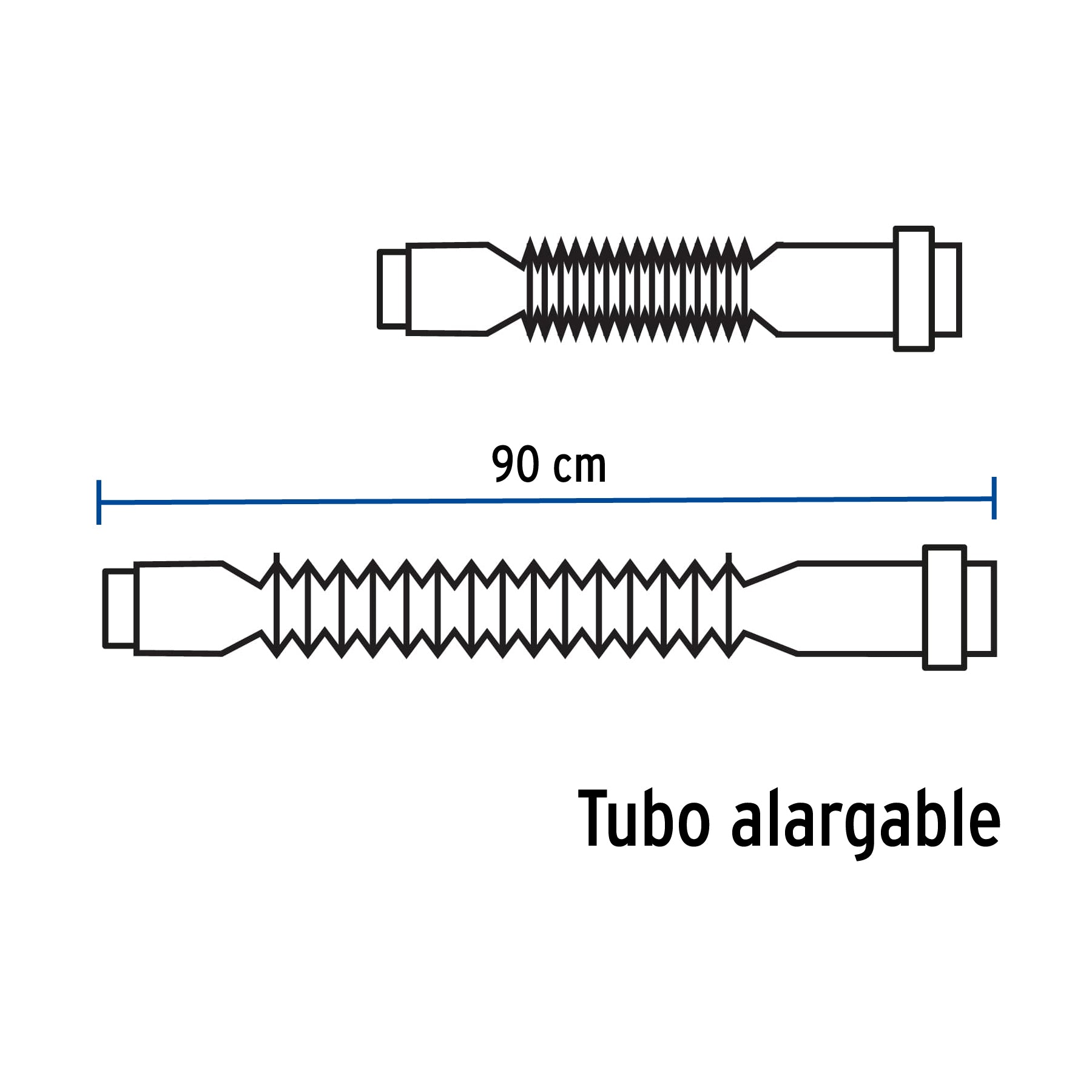 Céspol flexible, polietileno cromo, para lavabo y fregadero CE-236 49507 MM00