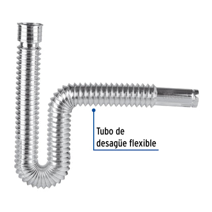 Céspol flexible, polietileno cromo, para lavabo y fregadero CE-236 49507 MM00