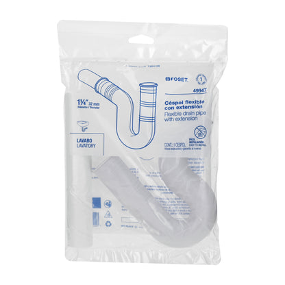 Céspol flexible 1-1/4' de PVC, con extensión, para lavabo CE-238 49947 MM00