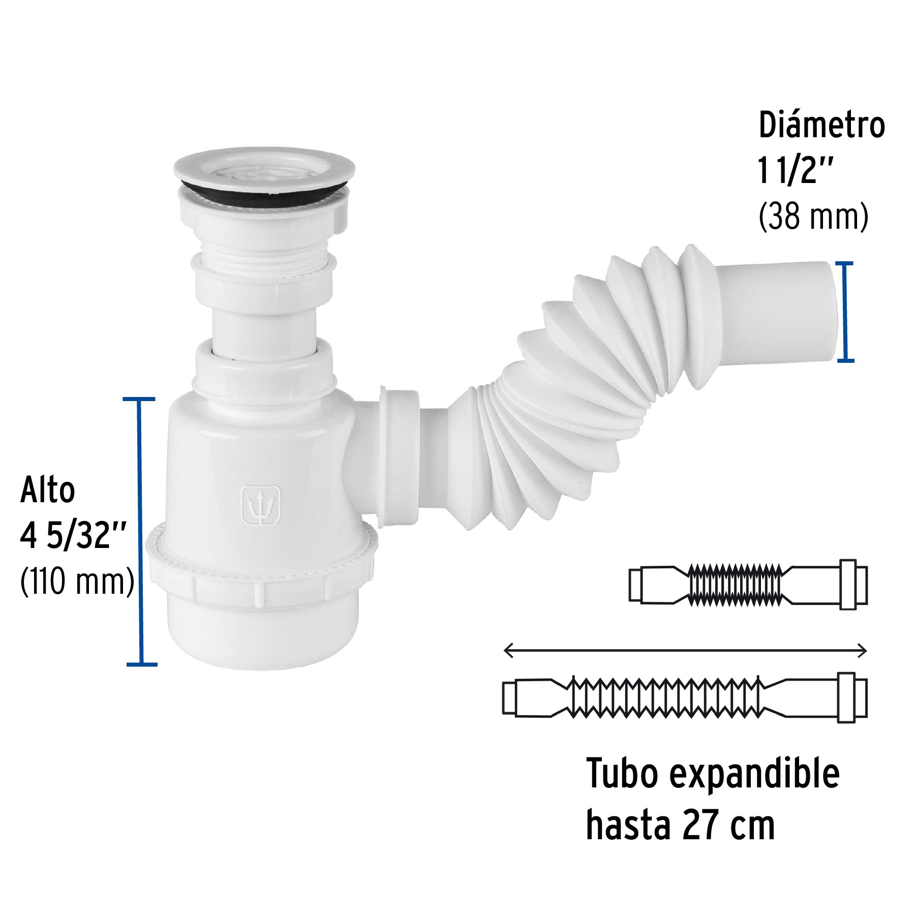 Céspol de bote 1 1/2', contra, polipropileno, para fregadero CE-291 49371 MM00