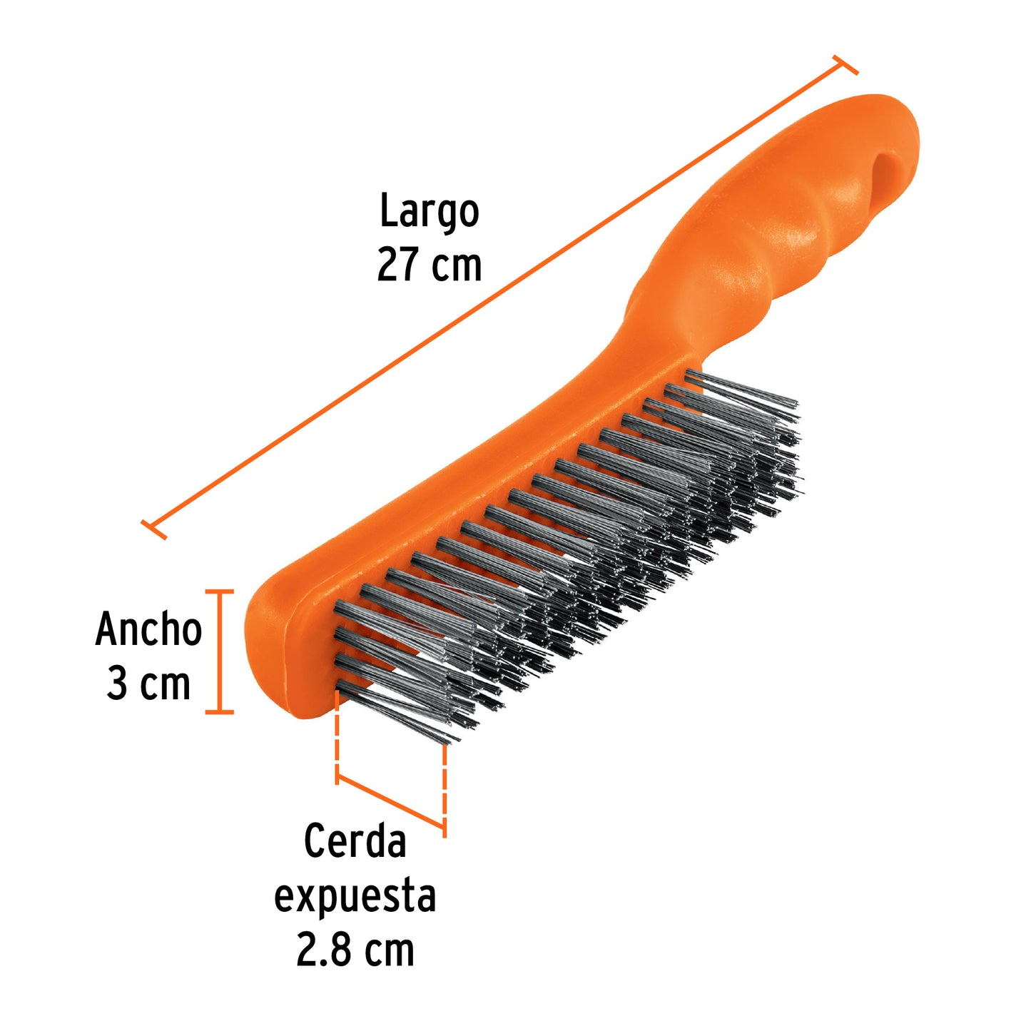 Cepillo de alambre 64 pinceles de acero inoxidable, Truper CEA-54I 10656 MM0