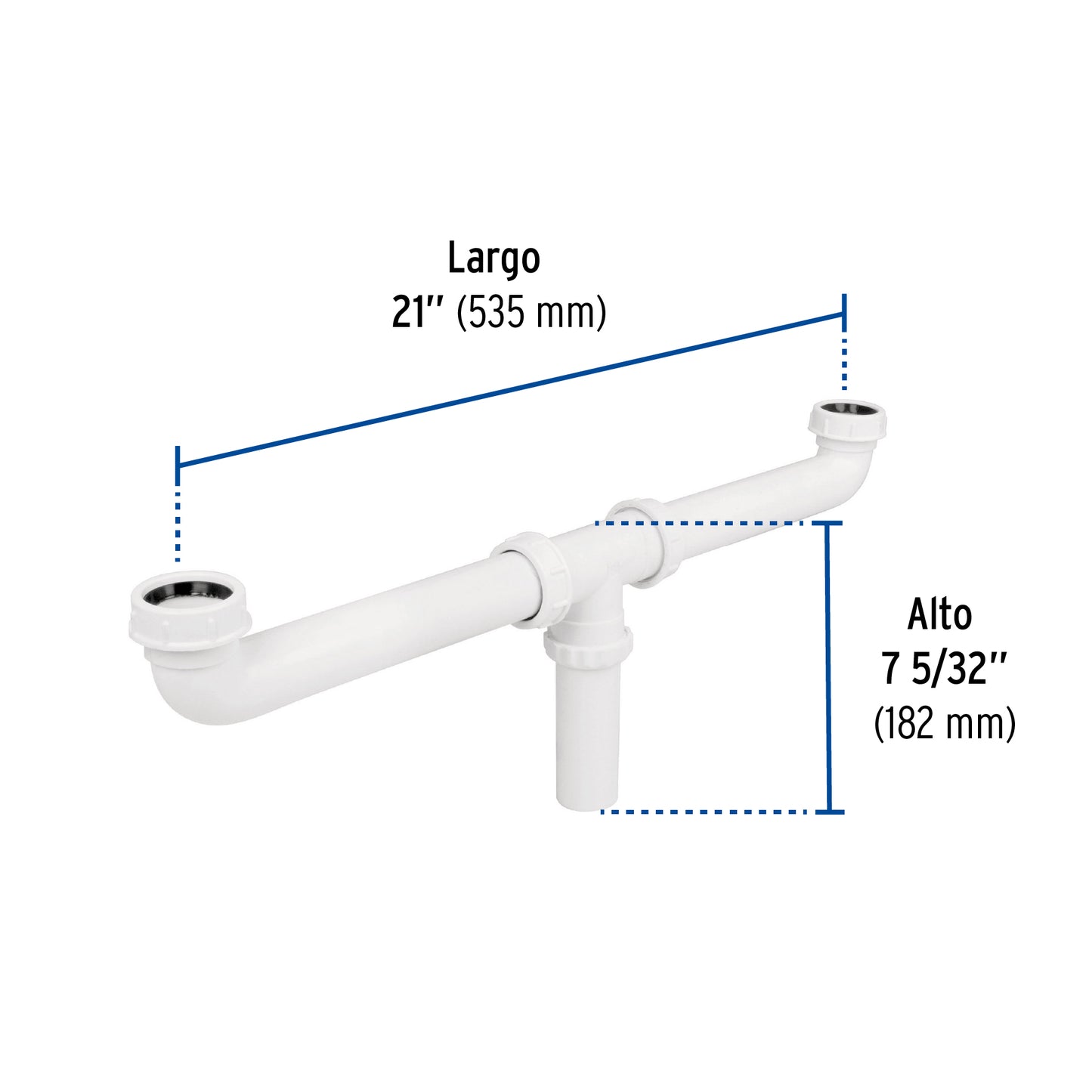 Céspol doble 1-1/2', s/contra, polipropileno, para fregadero CED-11 48338 MM00