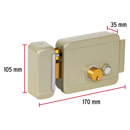 Cerradura electromecánica con botón, izquierda, Hermex CEM-32I 47977 MM00