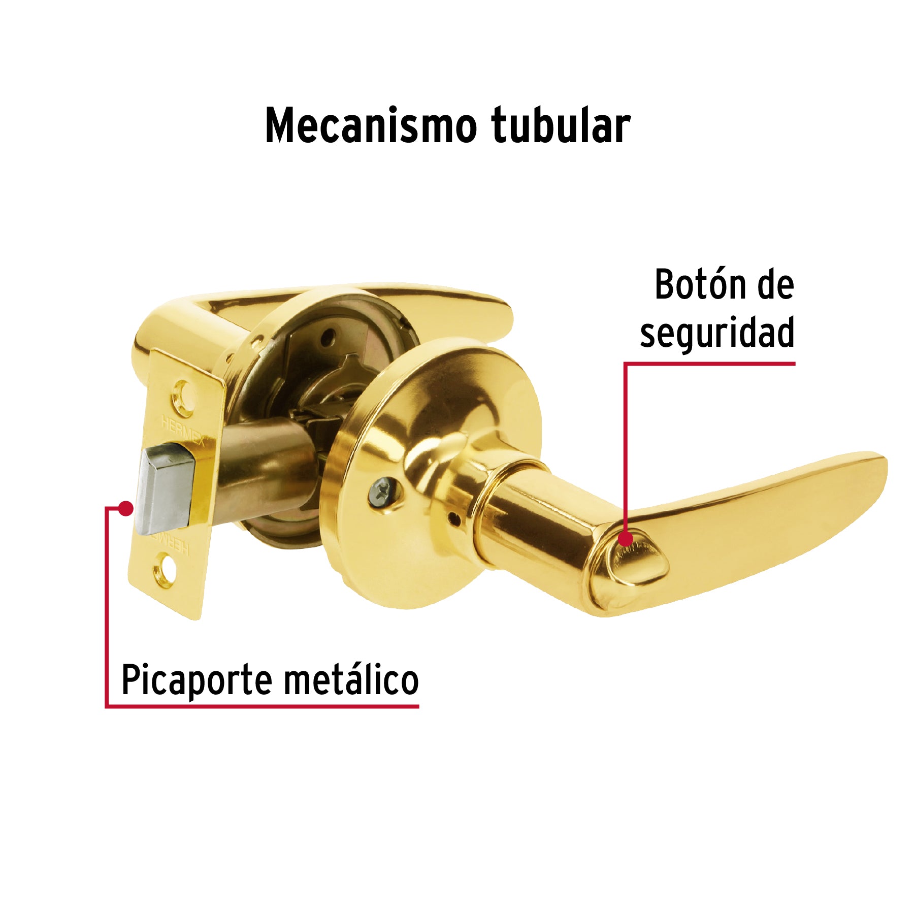 Cerradura manija 'Turín' p/baño láton brillante, cil latón CEMA-1B 43658 MM0