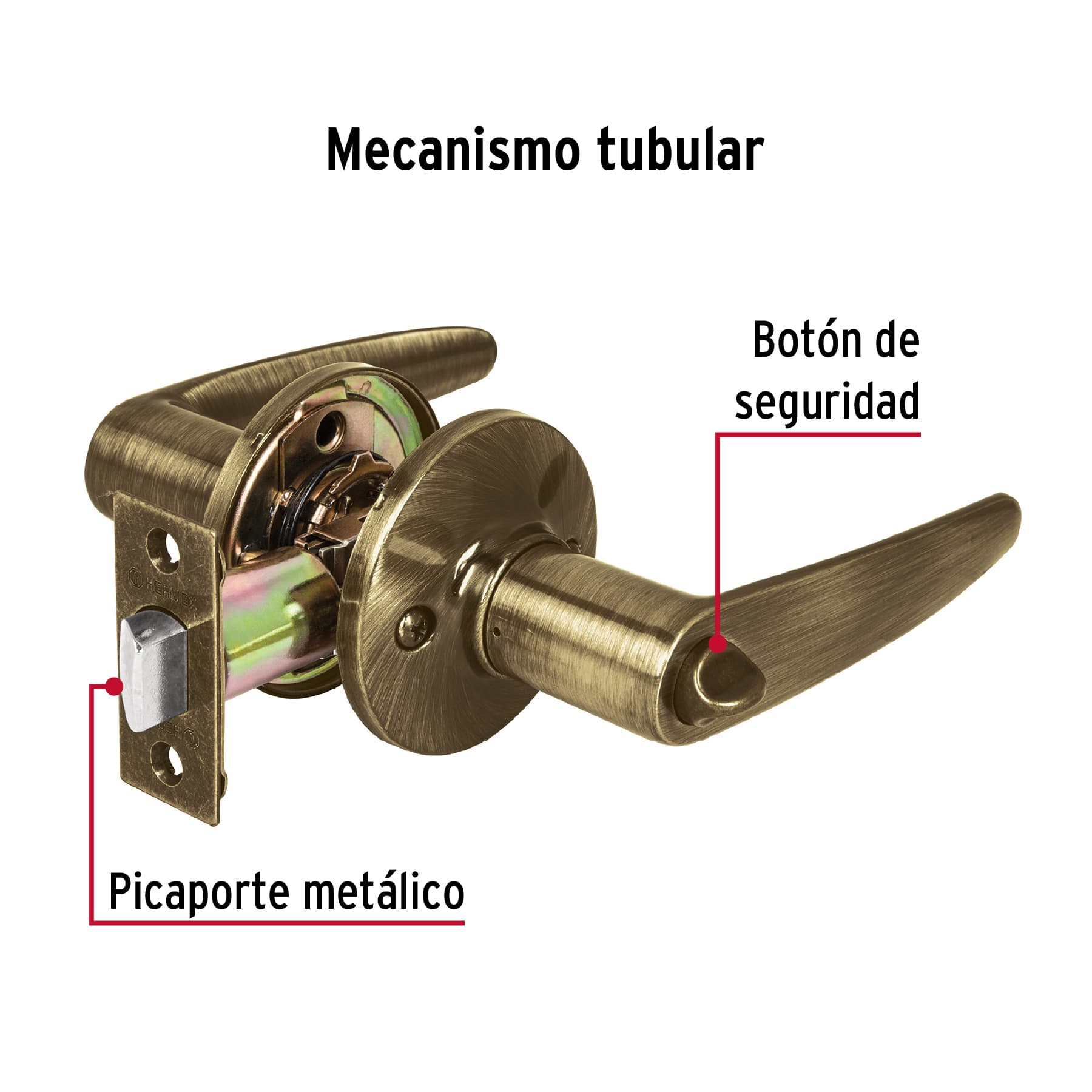 Cerradura manija 'Turín' p/baño latón antiguo, cil latón CEMA-2B 43660 MM0