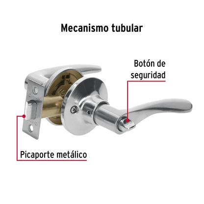 Cerradura manija 'Milán' baño cromo mate, cilindro metal CEMA-3BB 20037 MM0