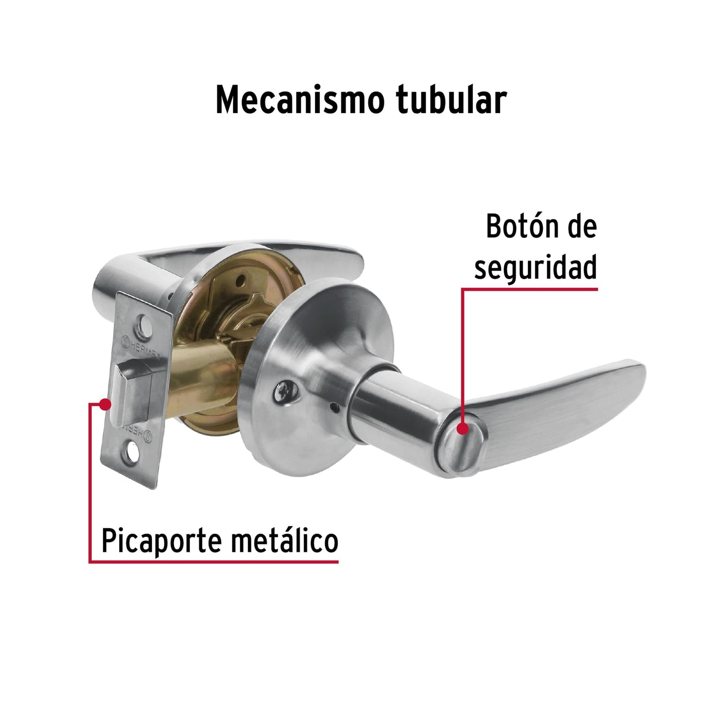 Cerradura manija 'Turín' p/baño cromo mate, cil latón CEMA-3B 43653 MM0