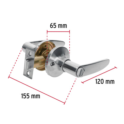 Cerradura manija 'Turín' p/baño cromo mate, cil latón CEMA-3B 43653 MM0