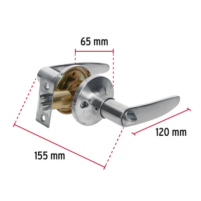 Cerradura manija 'Turín' p/recámara cromo mate, cil latón CEMA-3R 43654 MM0