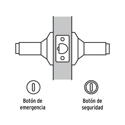 Cerradura manija 'Milán' p/baño, negro, cil latón, Basic CEMA-6BB 28154 MM0