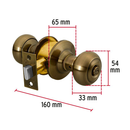 Cerradura tipo oval para baño, latón antiguo, Hermex CEPO-22B 43453 MM0