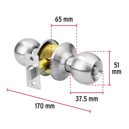 Cerradura tipo esfera para baño, cromo mate, Hermex CEPO-31B 43462 MM0