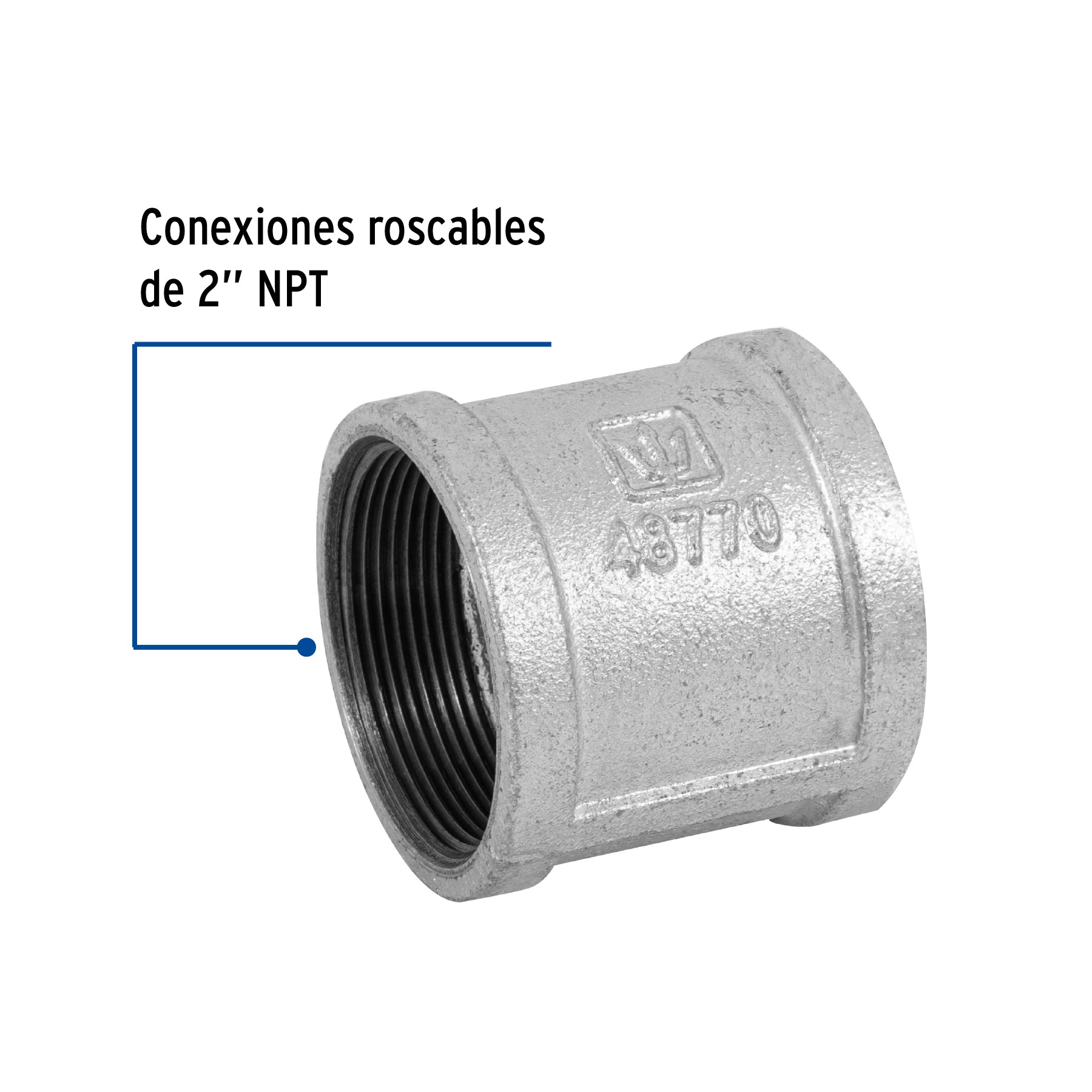 Cople reforzado de acero galvanizado de 2', Foset CG-206 48770 MM00