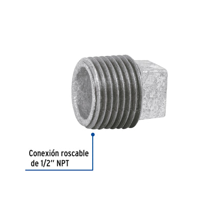 Tapón macho 1/2' de acero galvanizado, Foset CG-311 47494 MM00