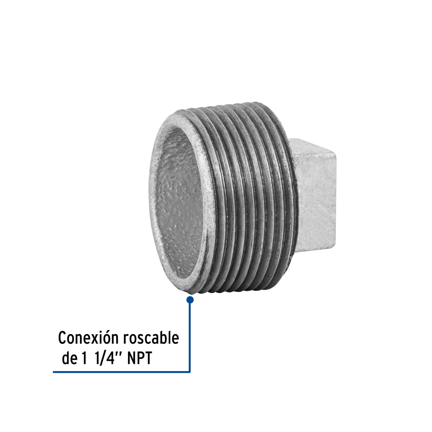 Tapón macho 1-1/4' de acero galvanizado, Foset CG-314 48783 MM00