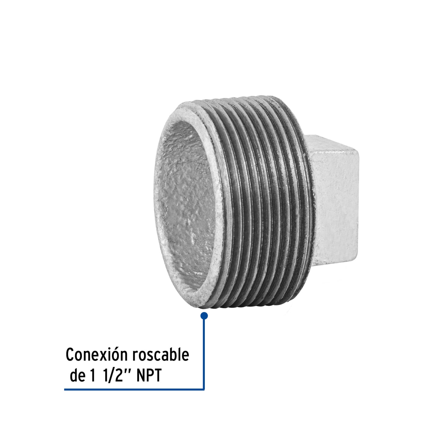 Tapón macho 1-1/2' de acero galvanizado, Foset CG-315 48784 MM00