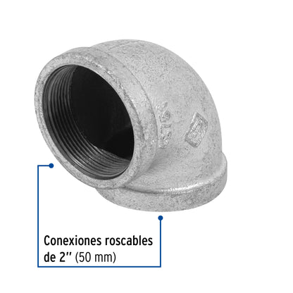 Codo 90° acero galvanizado de 2', Foset CG-506 48751 MM00