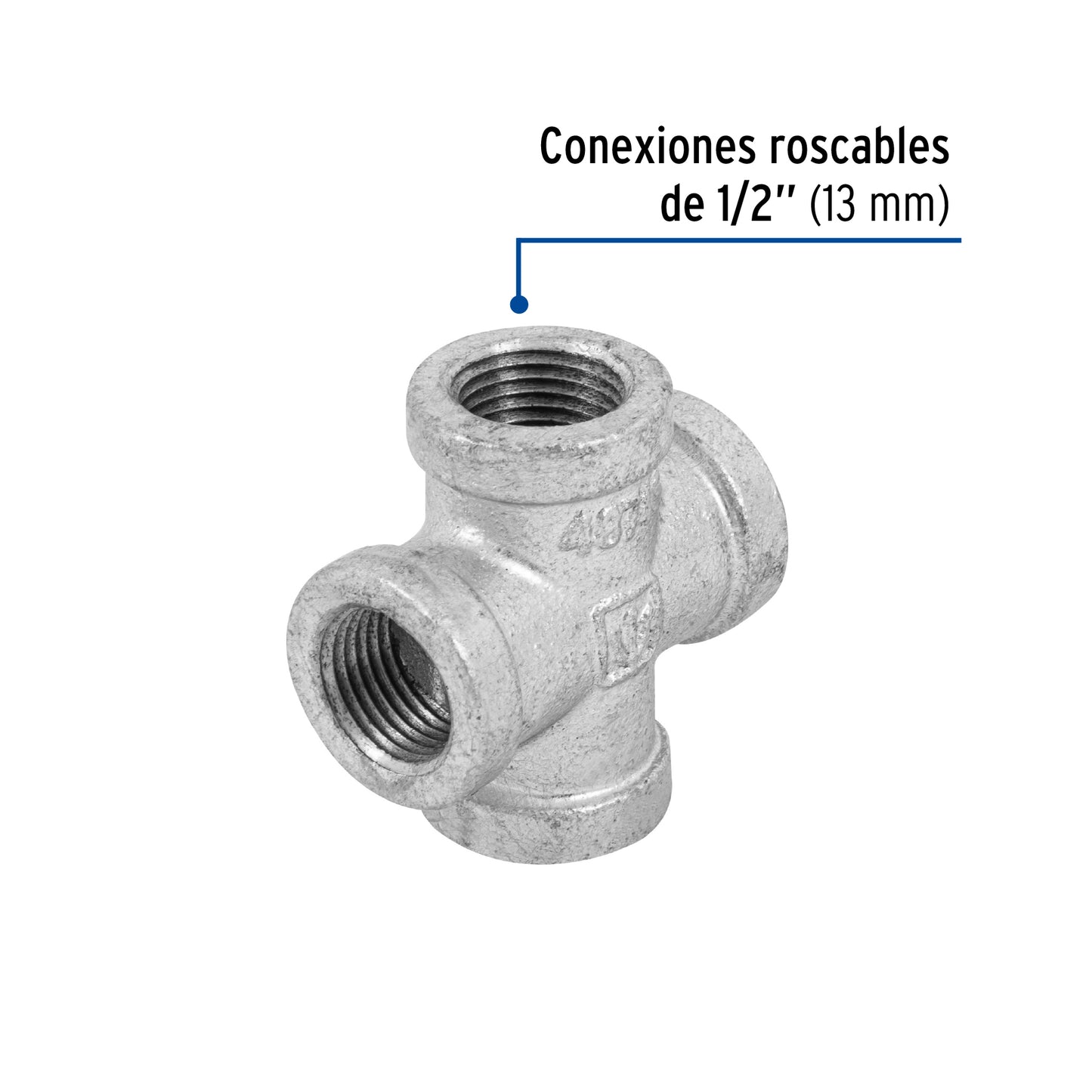 Cruz de acero galvanizado 1/2', Foset CG-521 48743 MM00