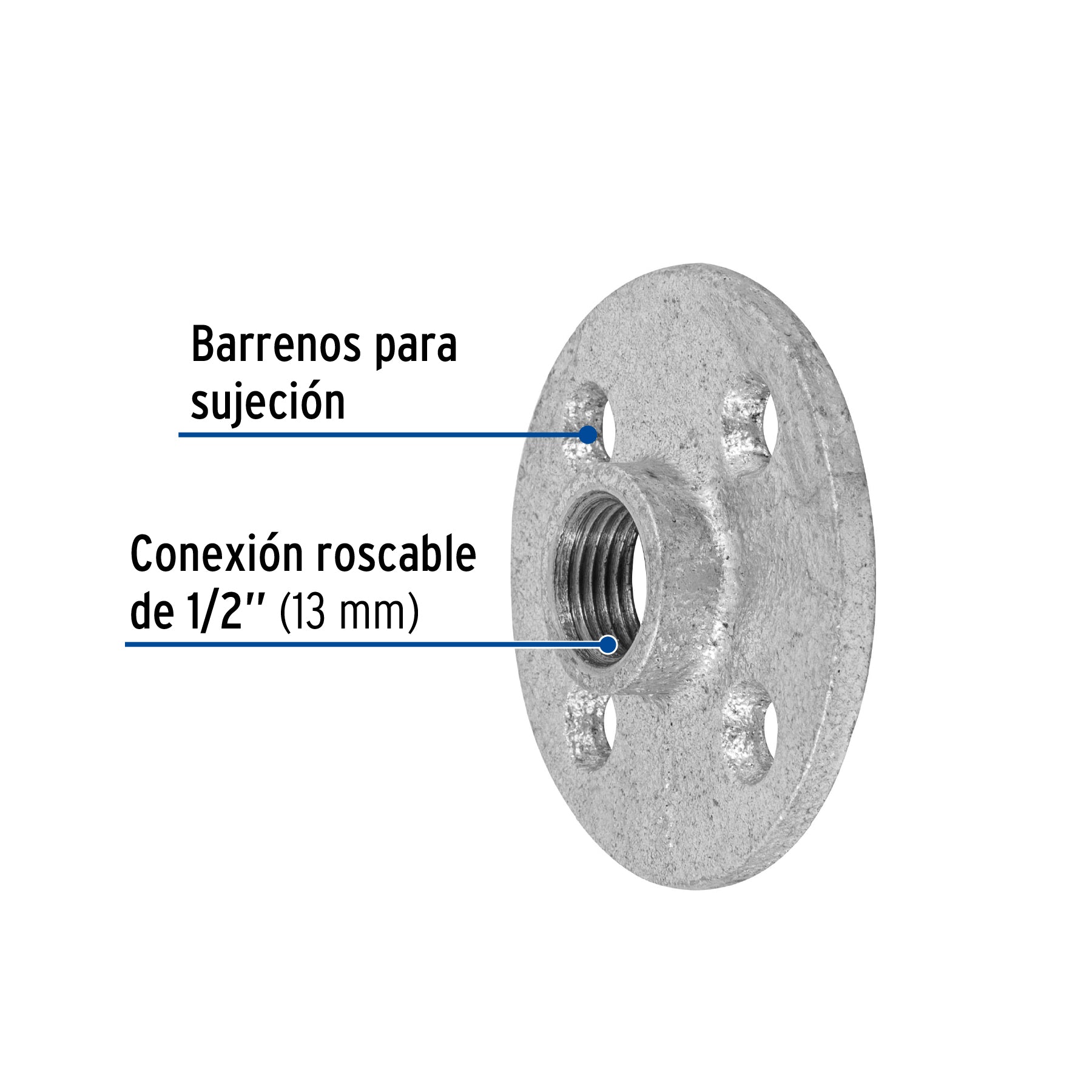 Brida de acero galvanizado de 1/2', Foset CG-601 48737 MM00