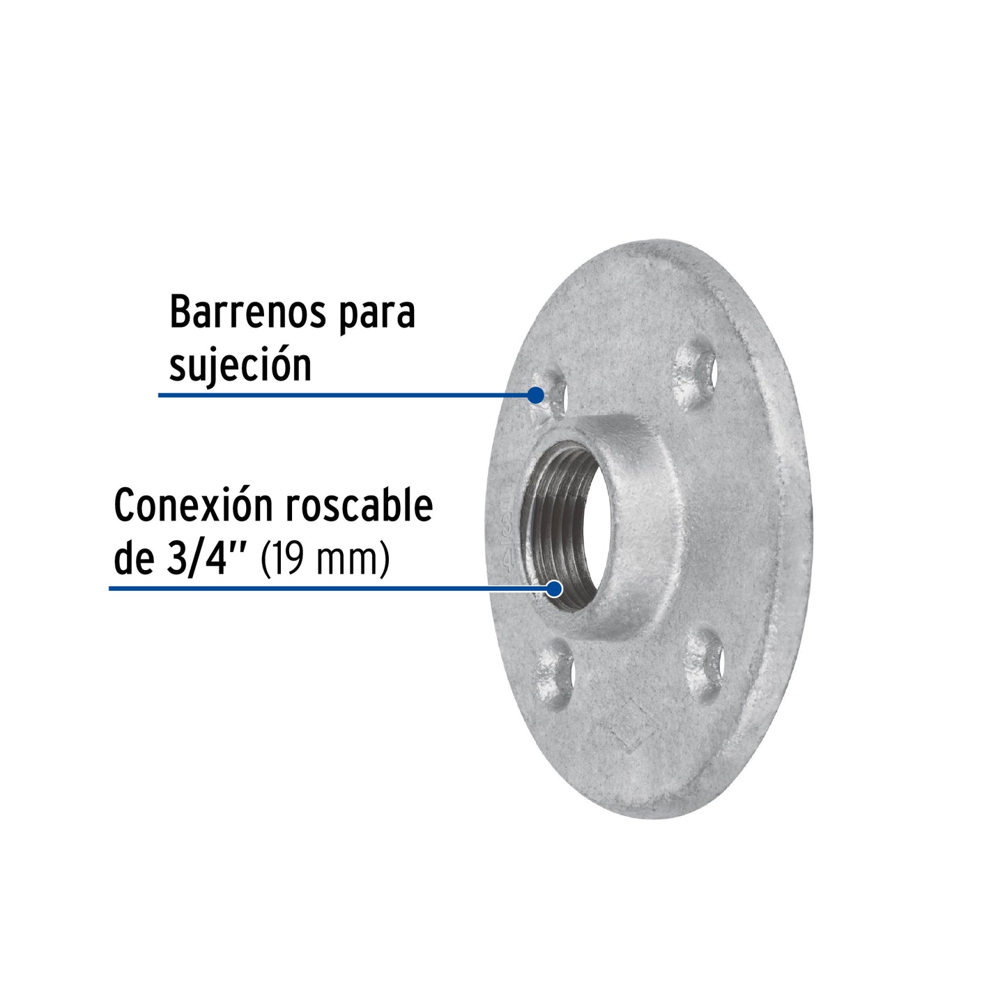 Brida de acero galvanizado de 3/4', Foset CG-602 48738 MM00