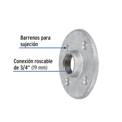 Brida de acero galvanizado de 3/4', Foset CG-602 48738 MM00