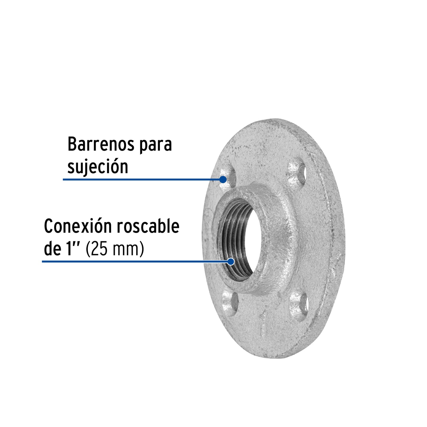 Brida de acero galvanizado de 1', Foset CG-603 48739 MM00